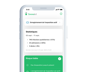 Capture d'écran de l'application Coronalert